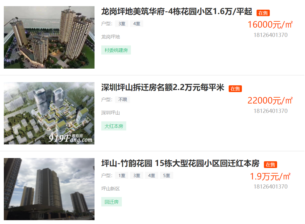 坪山小產(chǎn)權(quán)房房?jī)r(jià)